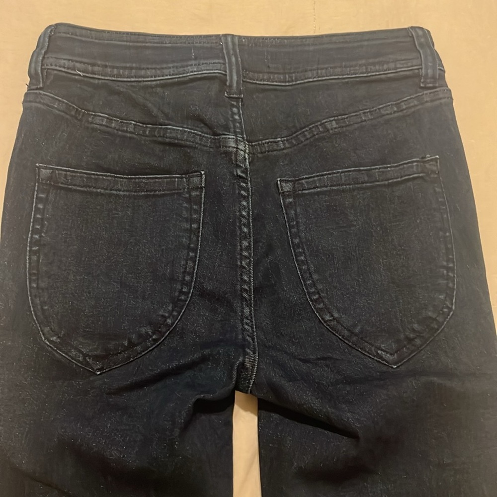 Free People So Chic Biker Shorts 24 Raw Hem Cobalt Rinse Blue Denim - Picture 9 of 9